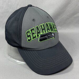 Seattle Seahawks NFL Team Apparel Strapback Hat Black Adjustable Football Mens